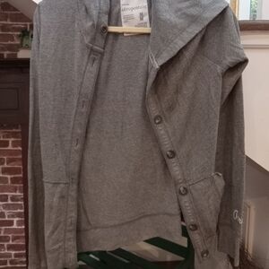 Gray Aeropostale Button-Up Hoodie